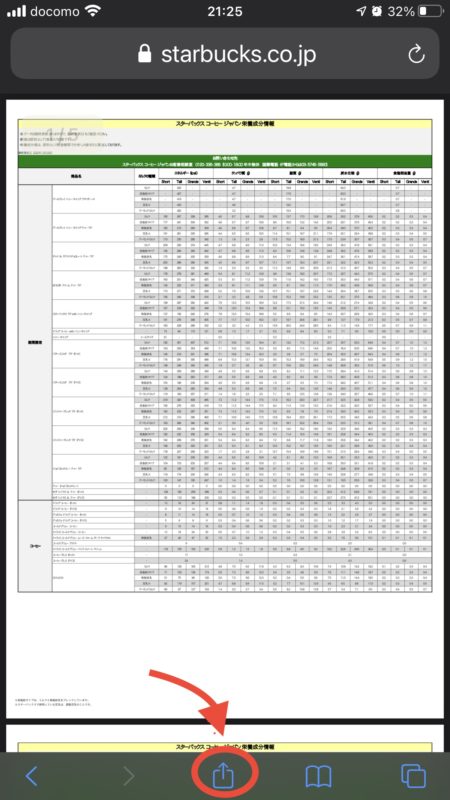 スターバックス・ビバレッジの公式情報PDF